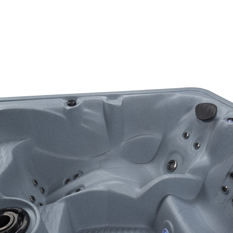 Gray Granite 6-Person Square 30-Jet Hot Tub Spa