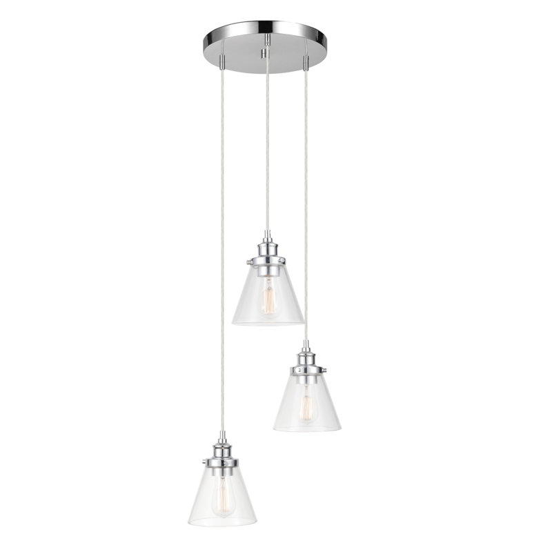 Luminaire suspendu à 3 lumières Ramelot, Argent