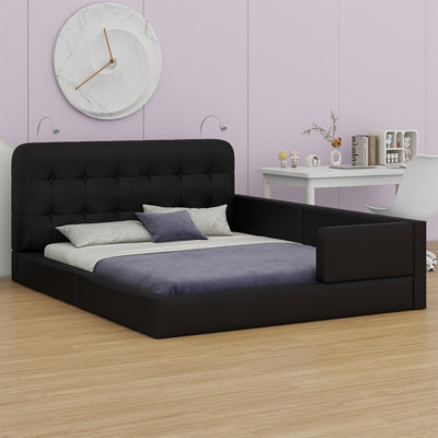 Upholstered Platform Bed With 2 Reading Lights