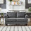 59,5 po American Classic Style à 2 places, rembourré à 100%, accoudoir rond avec fonction de rangement, structure en bois massif, poche à ressorts et coussin en mousse, housses de coussin amovibles