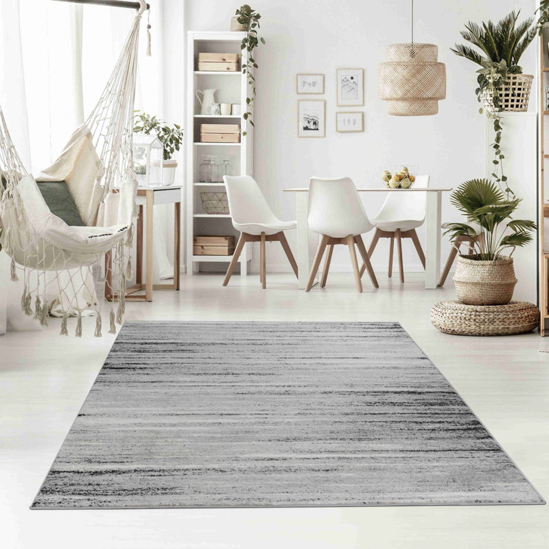 Tapis abstrait gris 7 pi x 10 pi