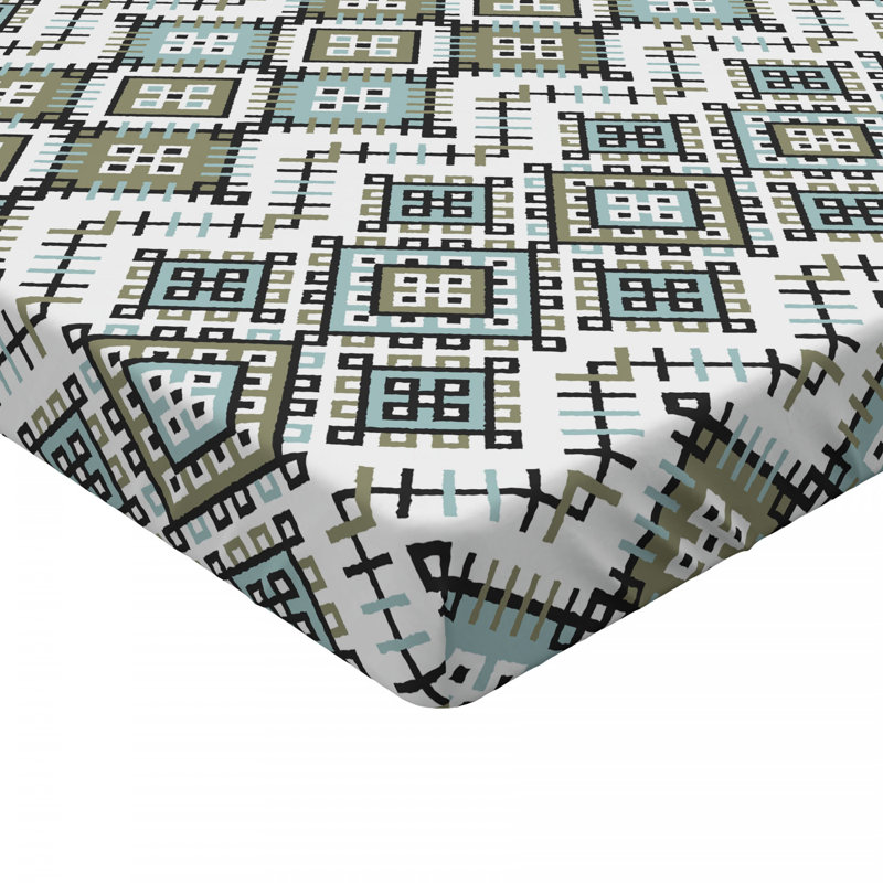 Microfiber Geometric Fitted Sheet, Full Fitted Sheet