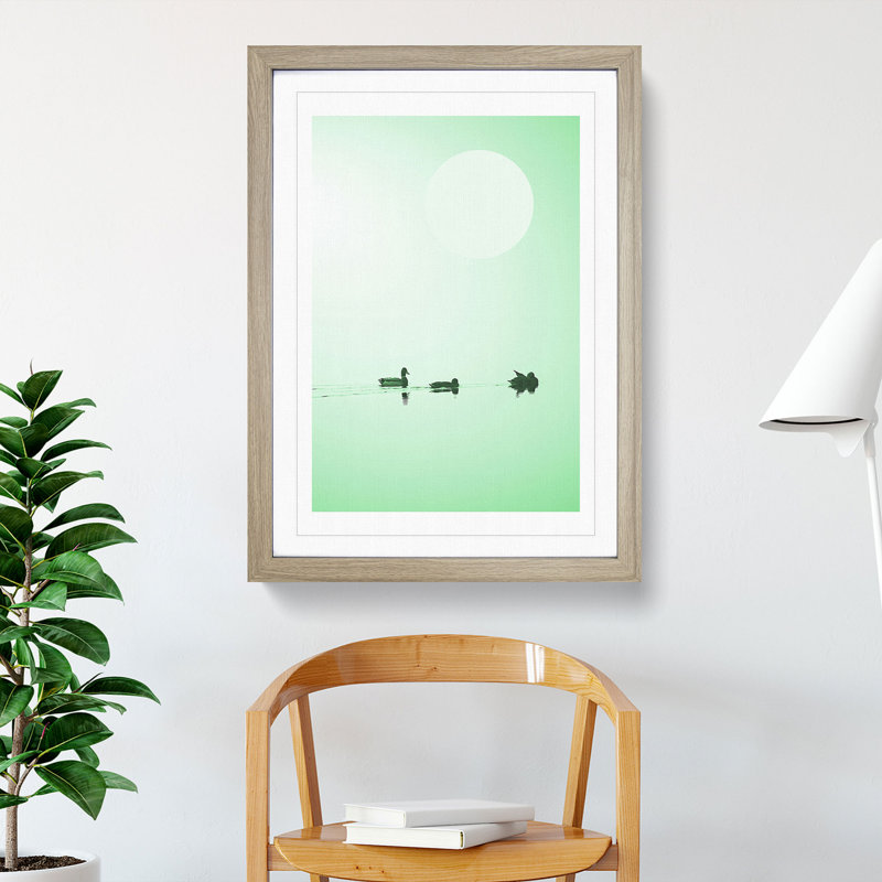 Serene Green - Picture Frame Graphic Art, Oak, 65cm H x 48cm W x 2cm D