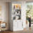 Sophisticated Tall Bookshelf with LED Lights and Versatile Storage Options-2121625592