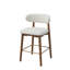 Tabouret de bar moderne à hauteur de comptoir avec dossier, non pivotant, pieds en bois d'hévéa massif et repose-pieds en métal bronze-131231056-123098461-131231054