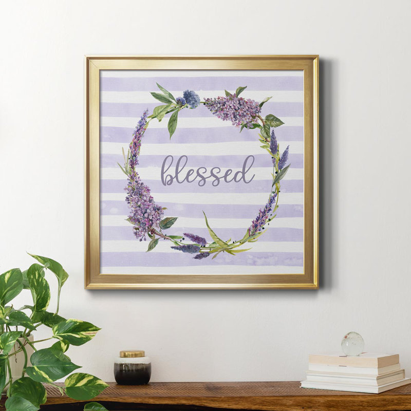 Lavender Blessed - cadre photo, art textuel sur toile, H 34,5 po x l 34,5 po x P 1,5 po, Toile dorée