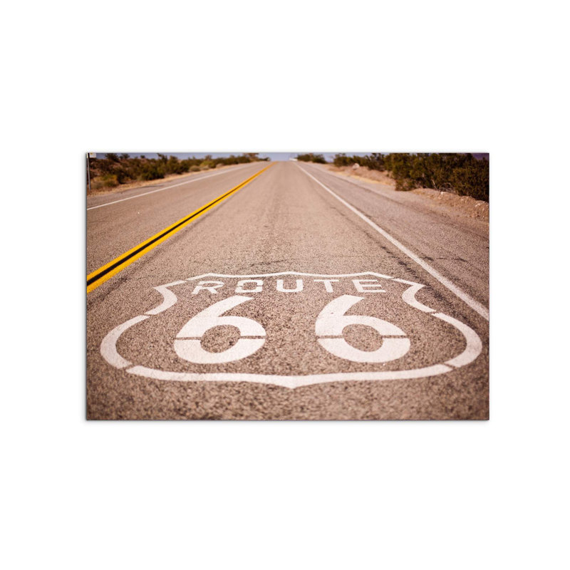 Route 66 by Art Studio 53×80 cm MetalArt Materic Aluminum Satin Effect, Frameless Panel, Lightweight Ready to Hang