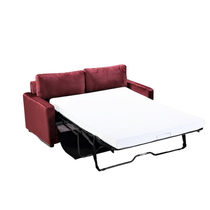 Knightsville 70'' Upholstered Sleeper Sofa, Burgundy