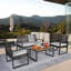 Ensemble de meubles de patio 4 pièces avec balcon et véranda-256194904
