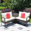 Ensemble de canapé de patio modulaire en osier avec meubles de rangement (canapé de patio)