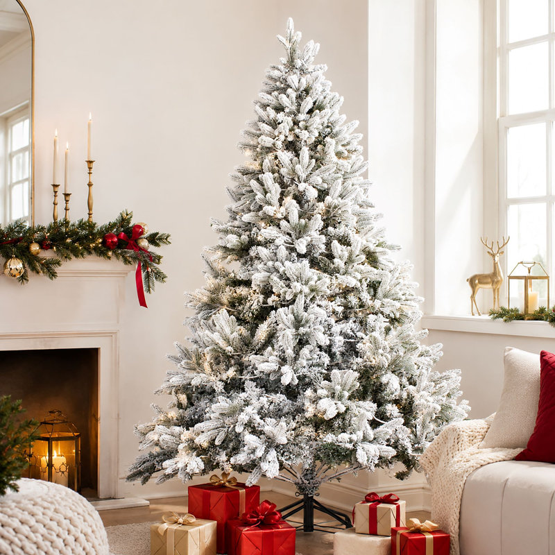 Pre-lit Artificial Christmas Tree with LED Lights, 6FT/180cm