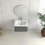 Armoire de salle de bain murale 24 po avec lavabo flottant à tiroir avec lavabo intégré en céramique blanche-1720130448