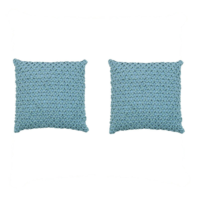 Housse de coussin diamant tressé carré, Bleu