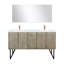 Ensemble de meuble-lavabo double en acacia rustique P 20 po, comptoir en quartz, robinet et miroir 55 po-475204683-475204692