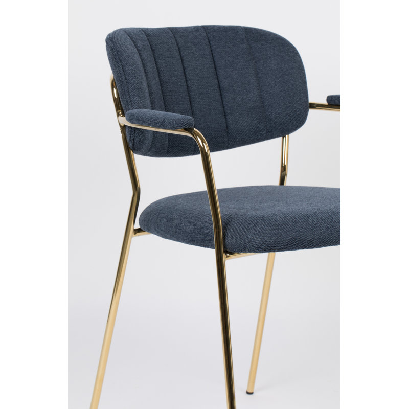 Jolien Upholstered Arm Chair, Pink, Gold