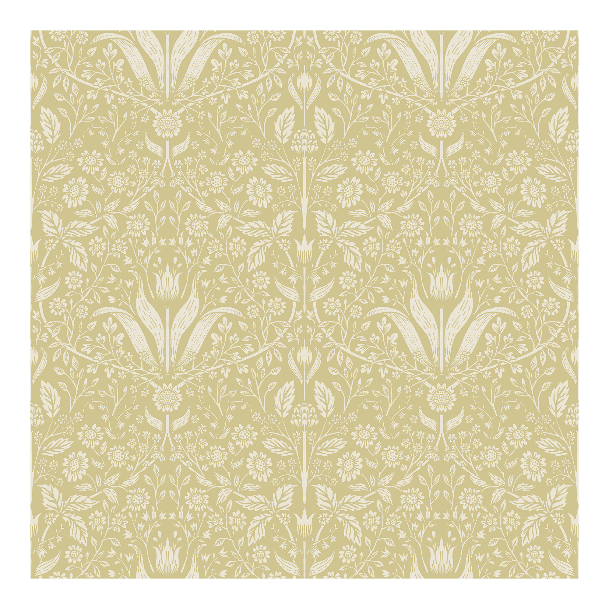 Triste Floral Wallpaper, Yellow