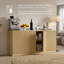Buffet moderne de 62,6 pouces de large avec quatre portes et tablettes réglables pour un rangement polyvalent dans le salon et la cuisine
