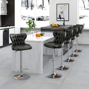Swivel PU Adjustable Height Counter Bar Stools