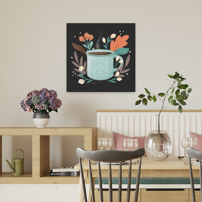 Mélange moderne V avec art bleu-brun, H 18 po x l 18 po
