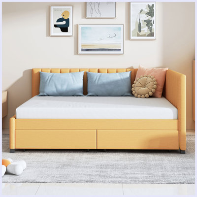 Kupono Upholstered Corner Daybed With 2 Drawers