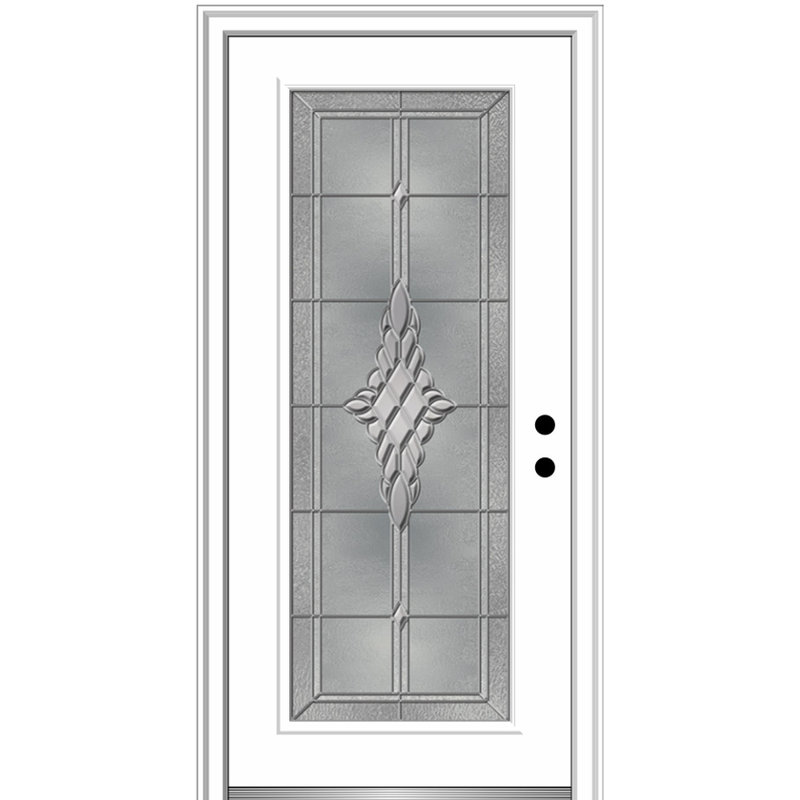 Porte d’entrée pré-raccrochée en acier Grace, H 35 po x l 81 po x P 6 po, S'ouvre à gauche vers l'intérieur