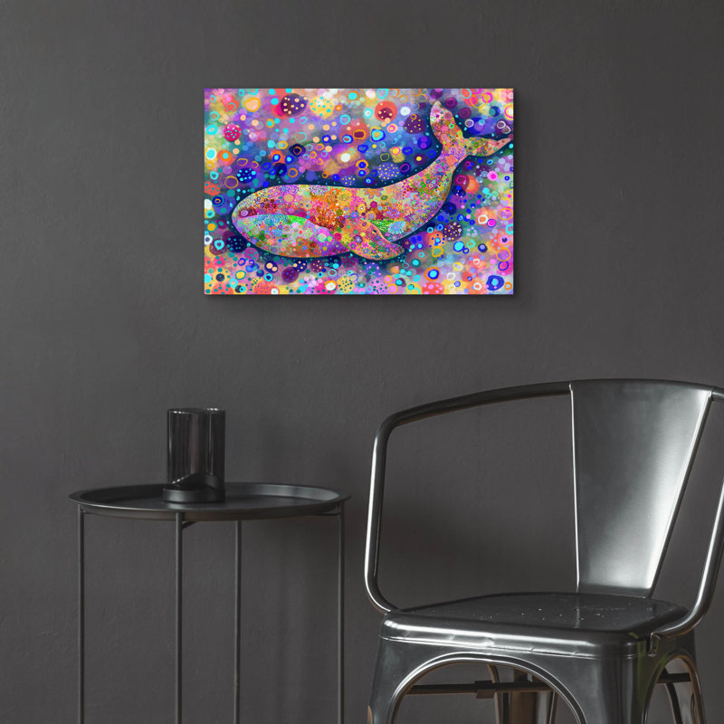 «Fondo Ballena2» par Noemi Ibarz, art mural en verre acrylique, H 16 po x l 24 po x P 0,2 po