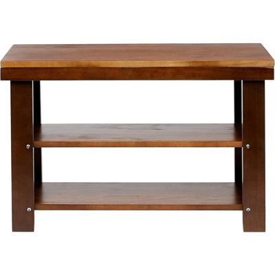 Banc de rangement pour chaussures en bois de pin massif, espresso