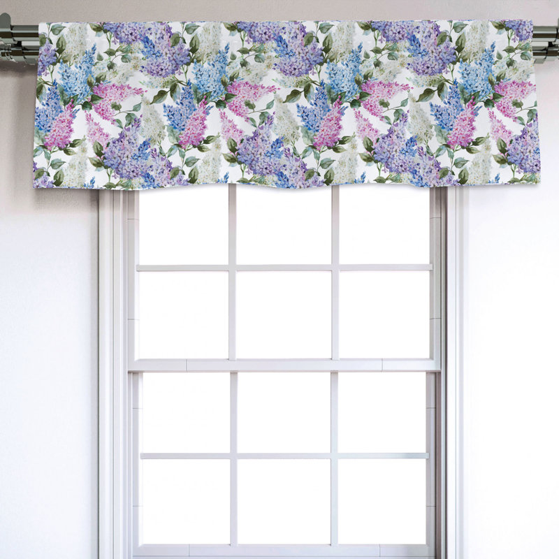 Sateen Floral Ruffled Window Valance