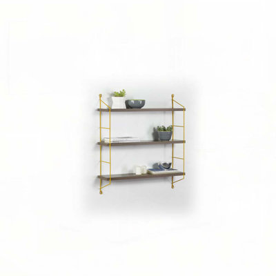 Triple tablette, noyer / jaune