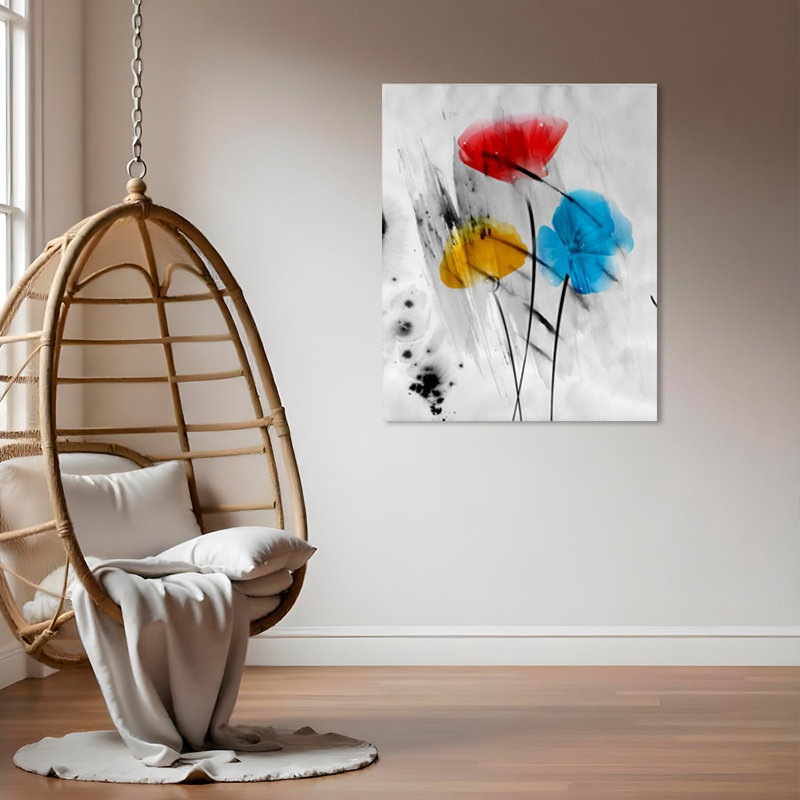 «Brilliant Succulents I / II» par Norman Wyatt Jr., Pas de tapis, H 40 po x l 30 po, Jaune / Bleu / Rouge