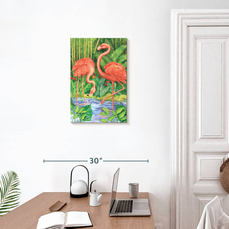 Brampt Bamboo Flamingo, 24" H x 16" W