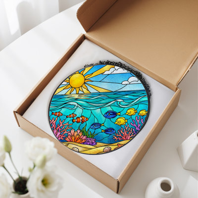 Vitrail de vitrail H 12 "Ocean Life