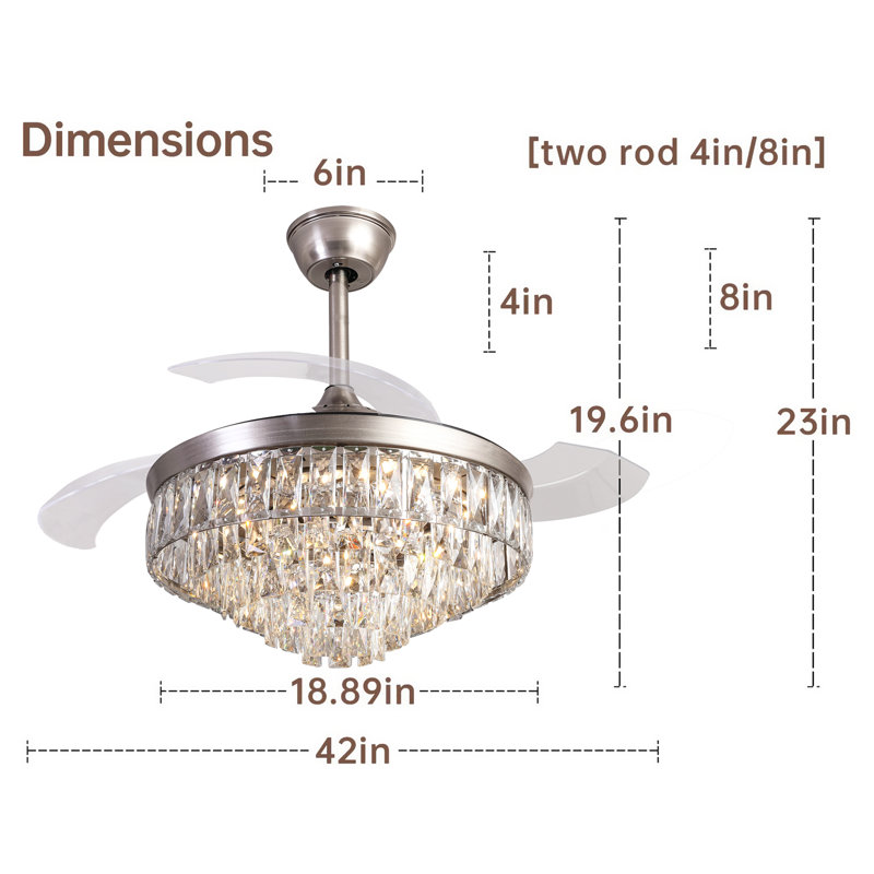 Ventilateur de plafond à DEL 42 po avec télécommande