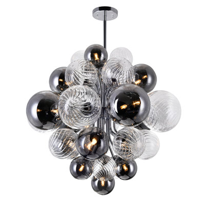 Lustre 15 lumières avec finition chromée