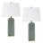 26in 3-Way Green Embossed Ceramic Table Lamps