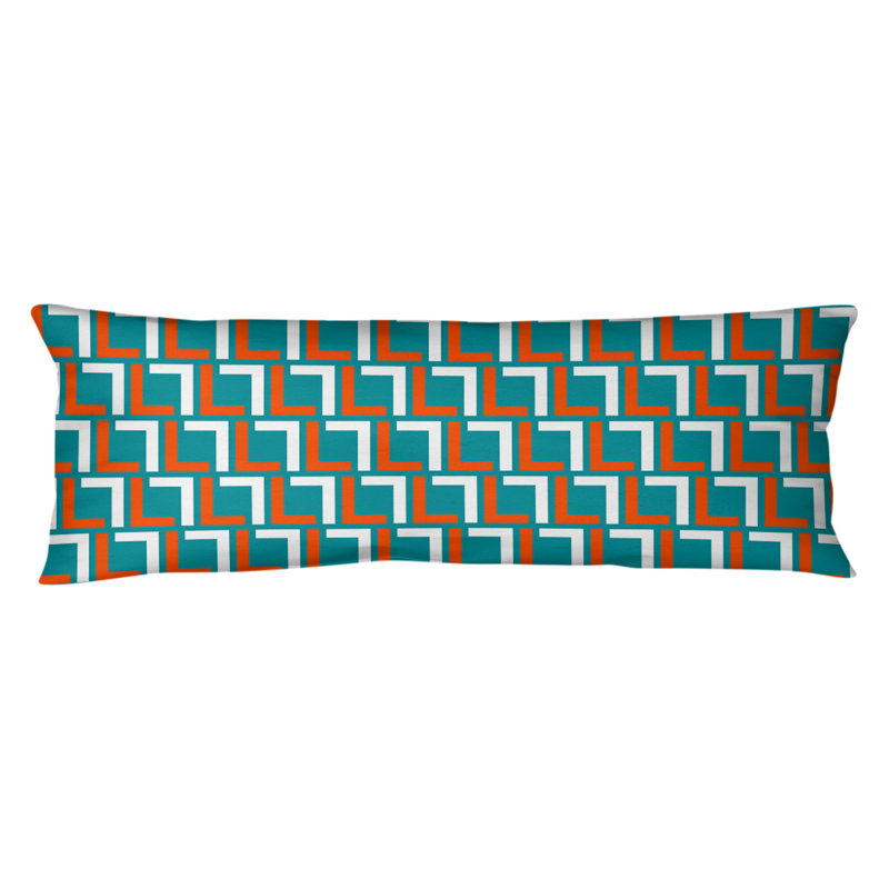 Polyester Medium Pillow, Polyester, Aqua/Orange/White
