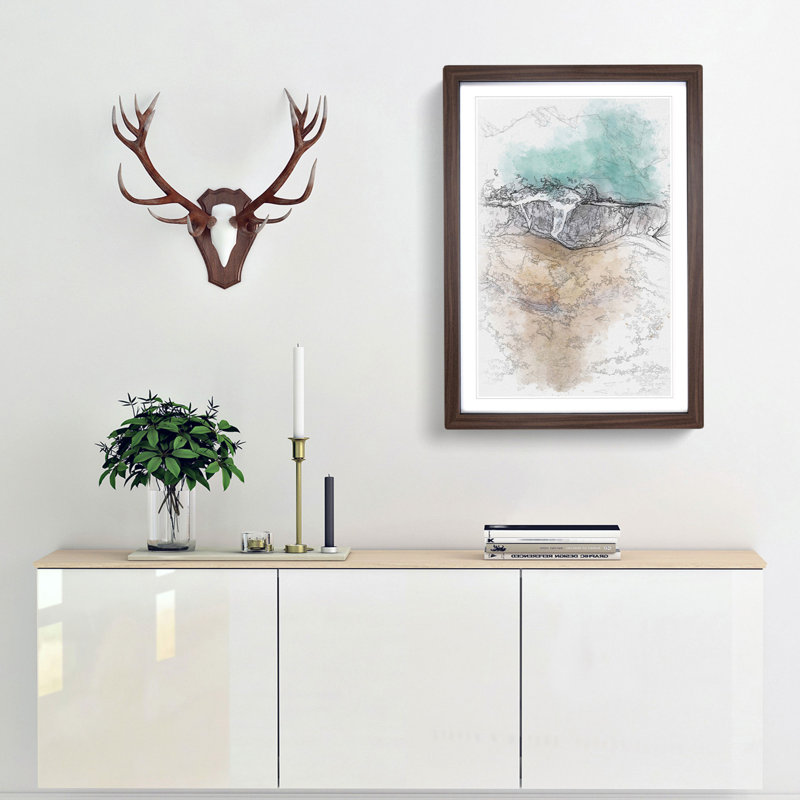 Gold Coast Beach In Australia - Single Picture Frame Painting on MDF, 87cm H x 62cm W x 2cm D, Walnut Framed