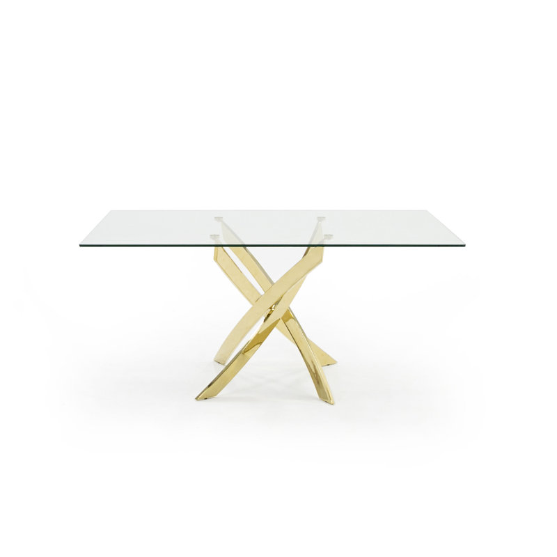 Aki Rectangular Dining Table, Gold