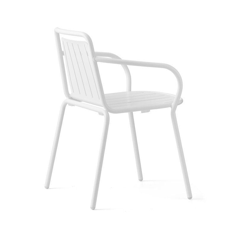 Easy Metal Outdoor Armchair, Matt Optic White
