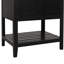 Meuble-lavabo noir avec lavabo en céramique et lavabo en bois massif de 61 cm (24 po).