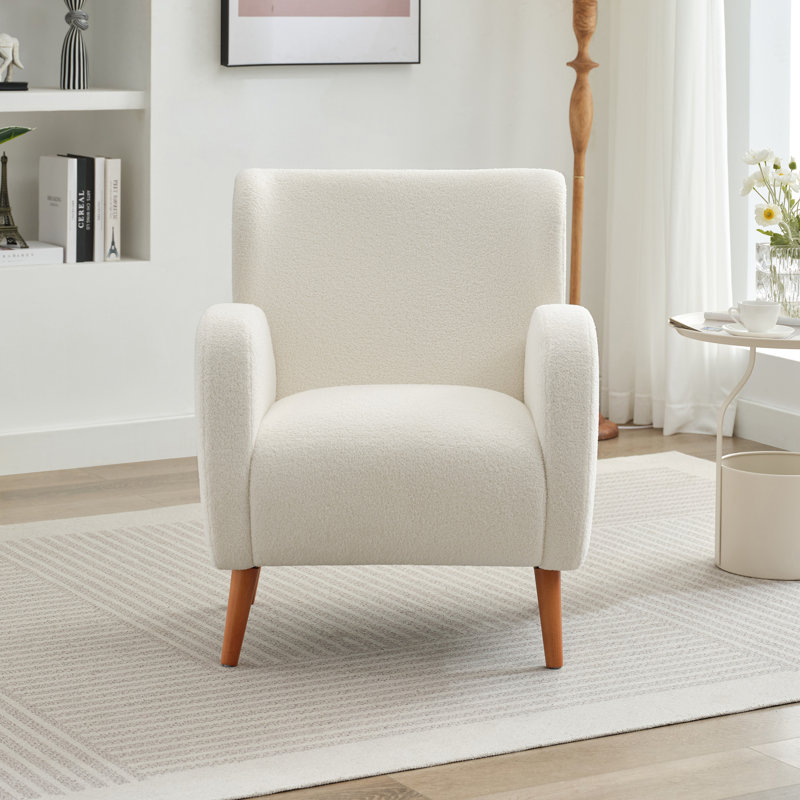 Chaise longue rembourrée Manhart, Beige Boucle