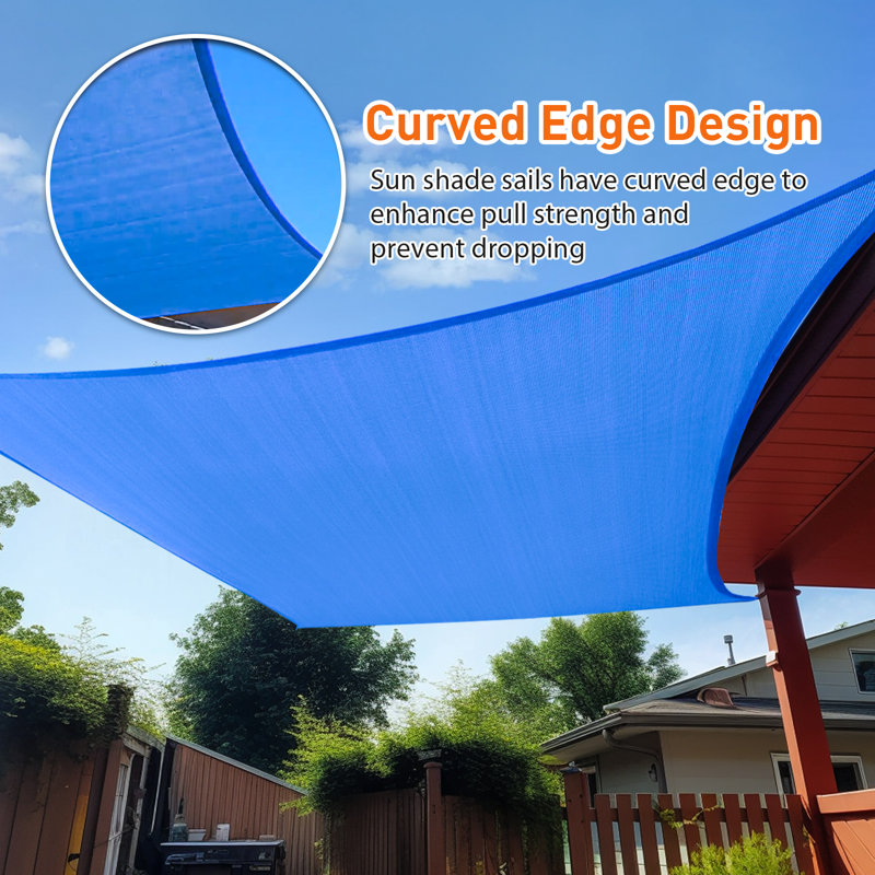Customize Rectangle Sun Shade Sail, Sky Blue, 12' x 26'