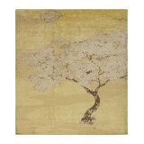 Rug & Kilim’S Chinese Art Deco-Inspired Rug, Gold With Serene Pictorial “Breeze”