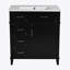 Meuble-lavabo de 30 pouces avec lavabo en céramique, tablette réglable, porte à fermeture en douceur et trois tiroirs à fermeture en douceur