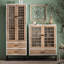 Vitrines en bois manufacturé beige et Burlywood