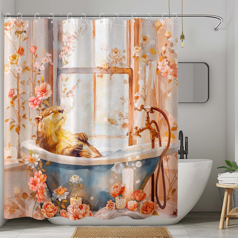 Rideau de douche amusant et humide avec crochets 72 po x 72 po Funny Mizuse
