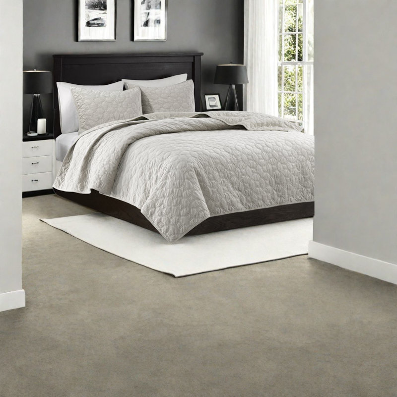 Ensembles de literie élégants en velours ivoire, bourre en coton, courtepointe confortable pour la chambre à coucher