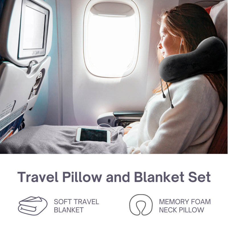 Pillow And Blanket Travel Set