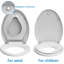 Siège de toilette rond à fermeture en douceur avec siège d'entraînement amovible, charnières à dégagement rapide pour un nettoyage facile, conception à fermeture lente et antidérapante, installation facile-120936801