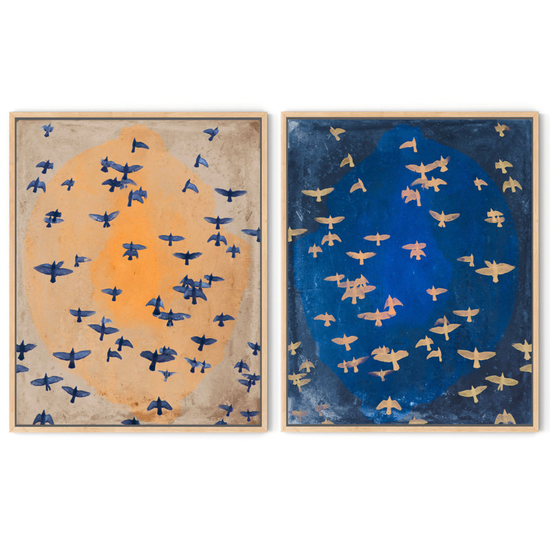 Flying High Pair, 16" H x 20" W, Natural